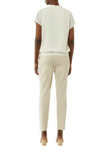 Шифоновая блуза с коротким рукавом с низом на резинке Comma