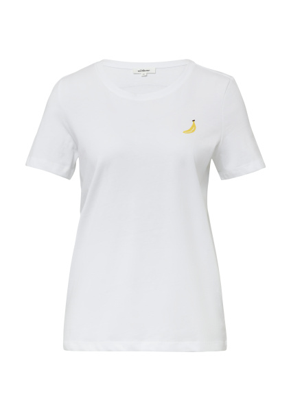 Хлопковая футболка с мини-вышивкой S.Oliver 