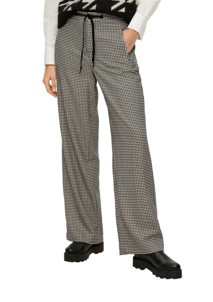 Широкие брюки в мелкую гусиную лапку S.Oliver