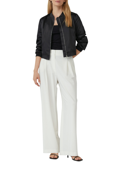 Бомбер на молнии из атласной ткани S.Oliver