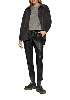 Брюки из экокожи черного цвета S.Oliver