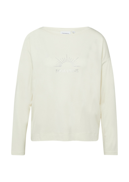 Лонгслив из вискозы с инкрустацией Comma