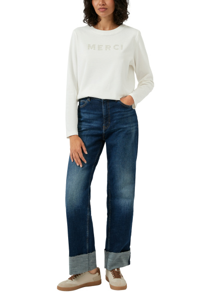 Хлопковый лонгслив с вышивкой бусинами S.Oliver