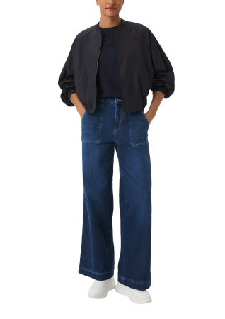 Футболка из вискозы с коротким рукавом темно-синяя CommaCi