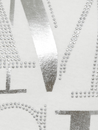 Белая хлопковая футболка с серебряным принтом Via Appia 