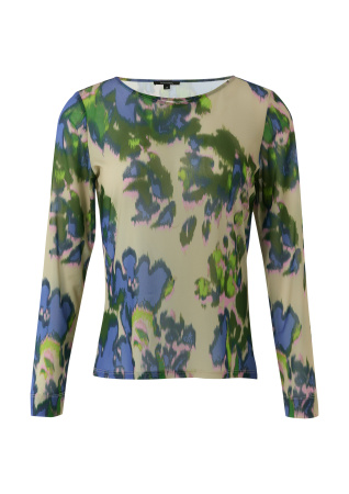 Футболка из трикотажа-мэш с цветочным орнаментом Comma