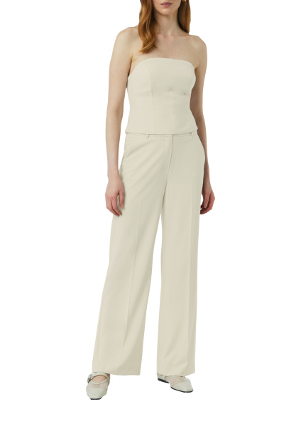 Элегантные молочные брюки свободного кроя Comma 