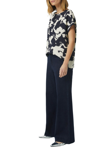 Блузка из вискозы с принтом свободного кроя Comma