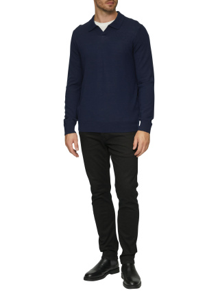 Джемпер с воротником поло из 100% шерсти S.Oliver