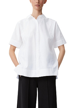 Белая блуза с коротким рукавом свободного кроя CommaCi