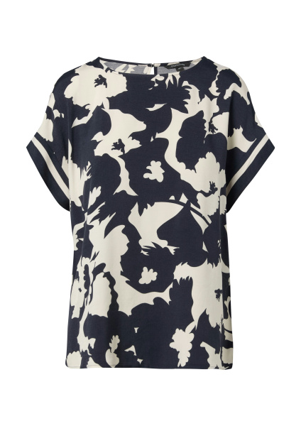 Блузка из вискозы с принтом свободного кроя Comma