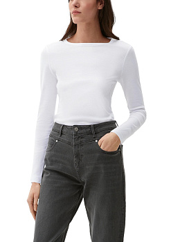 Лонгслив белого цвета из хлопка S.Oliver