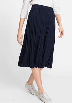 Трикотажная юбка-плиссе темно-синего цвета Olsen