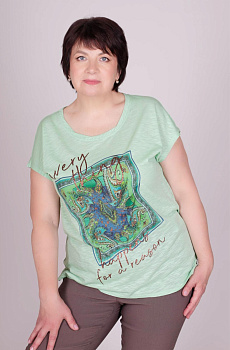 Футболка с фантазийным принтом ментолового цвета Via Appia