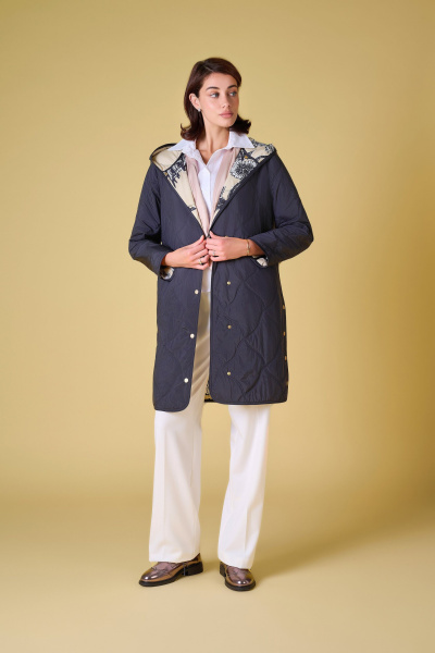 Пальто на тонком синтепоне с принтованным подкладом DAMO