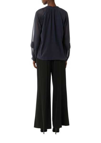 Романтичная блуза темно-синего цвета из шифона Comma