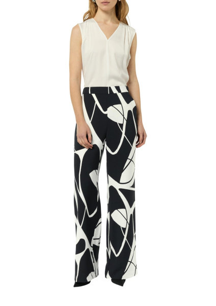 Брюки палаццо из  вискозы с принтом Comma