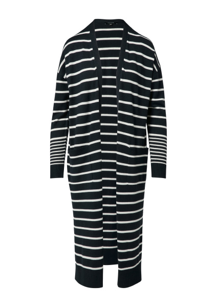 Длинный кардиган без застежки в полоску Comma