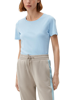 Базовая хлопковая футболка с круглым воротом  S.Oliver