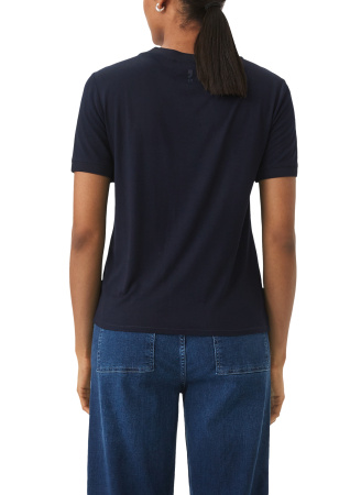 Футболка из вискозы с коротким рукавом темно-синяя CommaCi