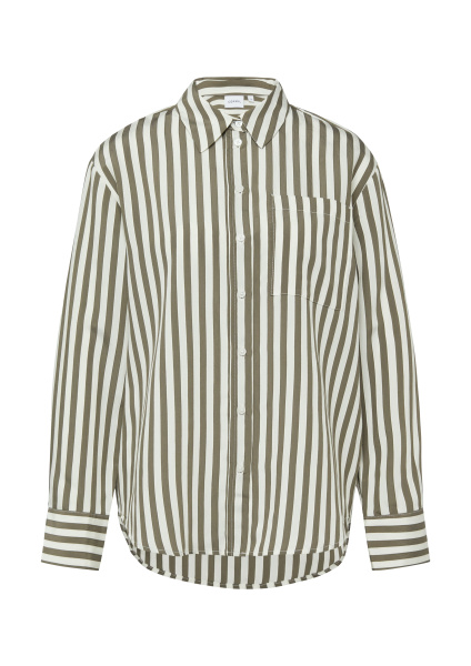 Блуза в полоску хаки с эффектом жаккарда Comma