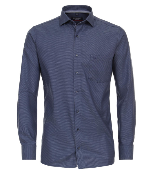 Темно-синяя сорочка из хлопка с эластаном Modern fit Casa Moda