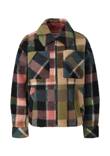 Жакет в клетку из шерсти на молнии S.Oliver