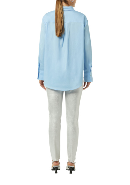 Блуза из хлопка голубого цвета Comma