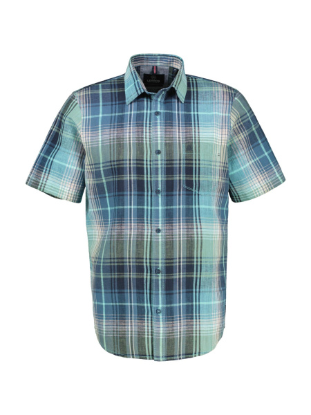 Сорочка из смеси льна и хлопка в клетку Lerros