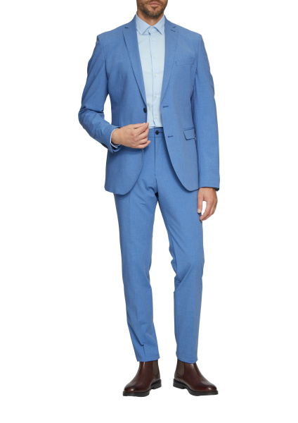 Классическая голубая сорочка приталенного силуэта S.Oliver