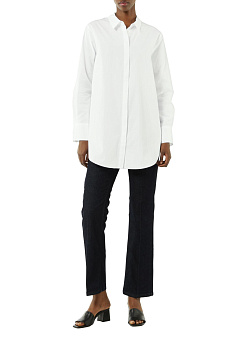 Удлиненная белая блуза из хлопка Comma