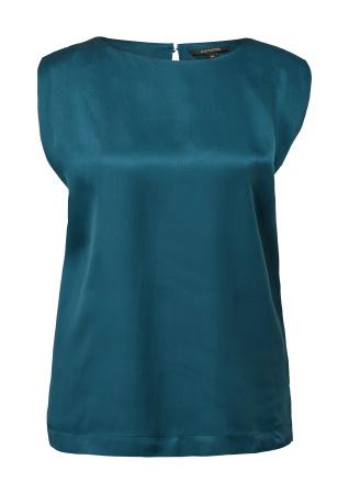 Блузка цвета петрол без рукава Comma