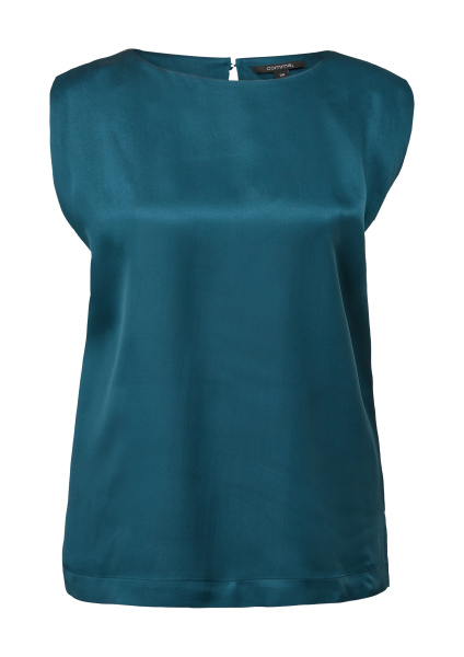 Блузка цвета петрол без рукава Comma