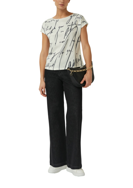 Футболка-блузка с буквенным принтом и стразами S.Oliver